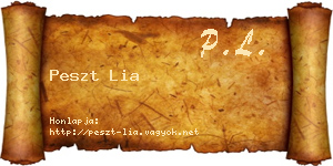 Peszt Lia névjegykártya